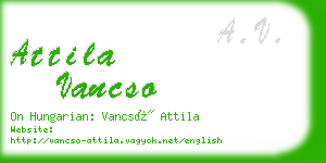 attila vancso business card